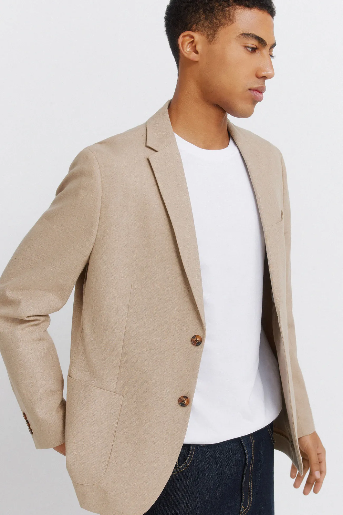 Blazer en lin et coton