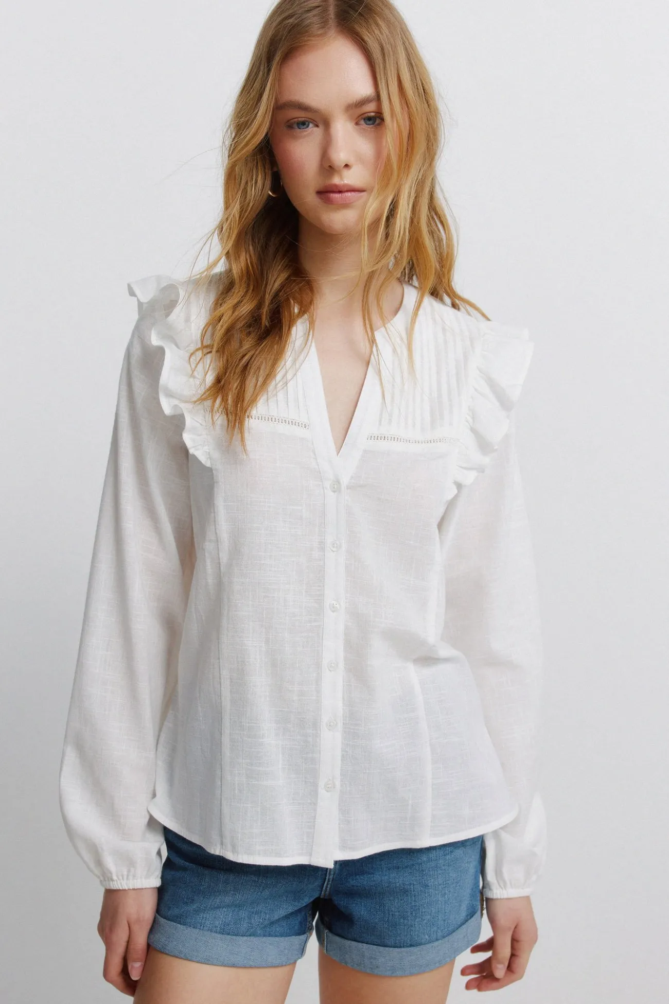 Blouse à volume et volants