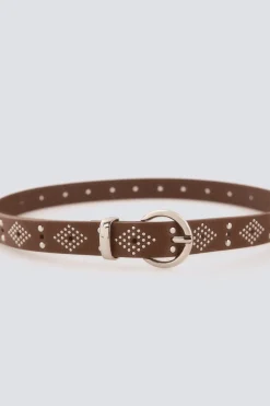 Ceinture boucle ronde à clous