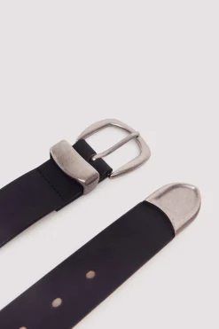 Ceinture effet cuir avec pointe en métal