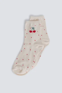 Chaussettes longues &agrave; cerises