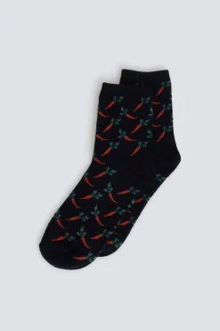Chaussettes longues &agrave; motifs carottes