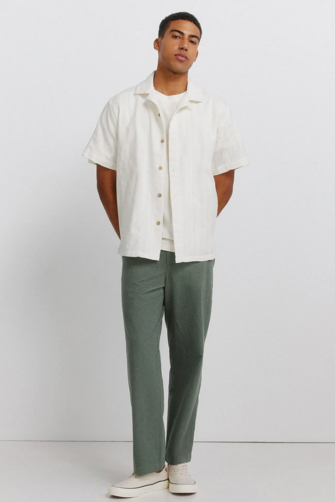 Chemise bowling manches courtes jacquard