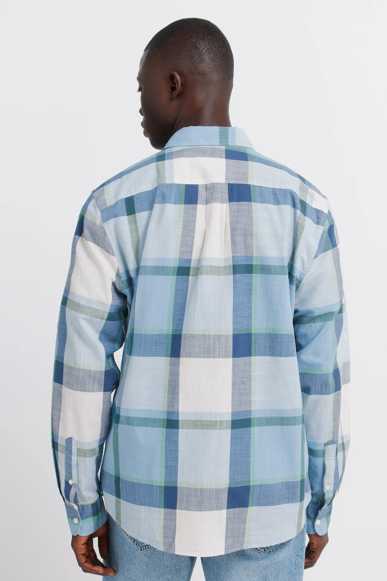 Chemise en coton à carreaux légère