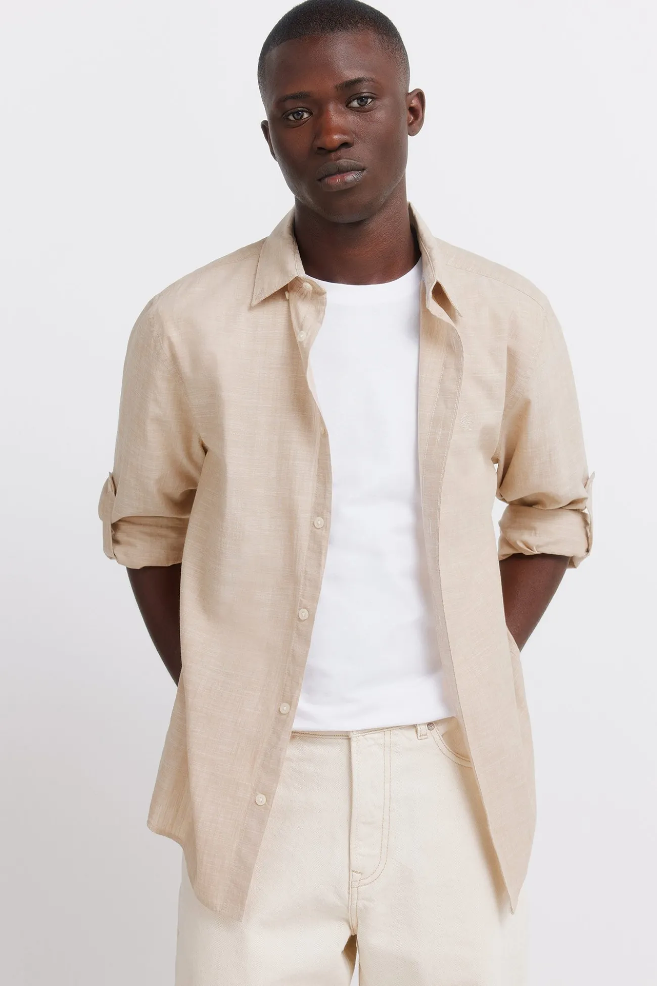 Chemise en coton flammé