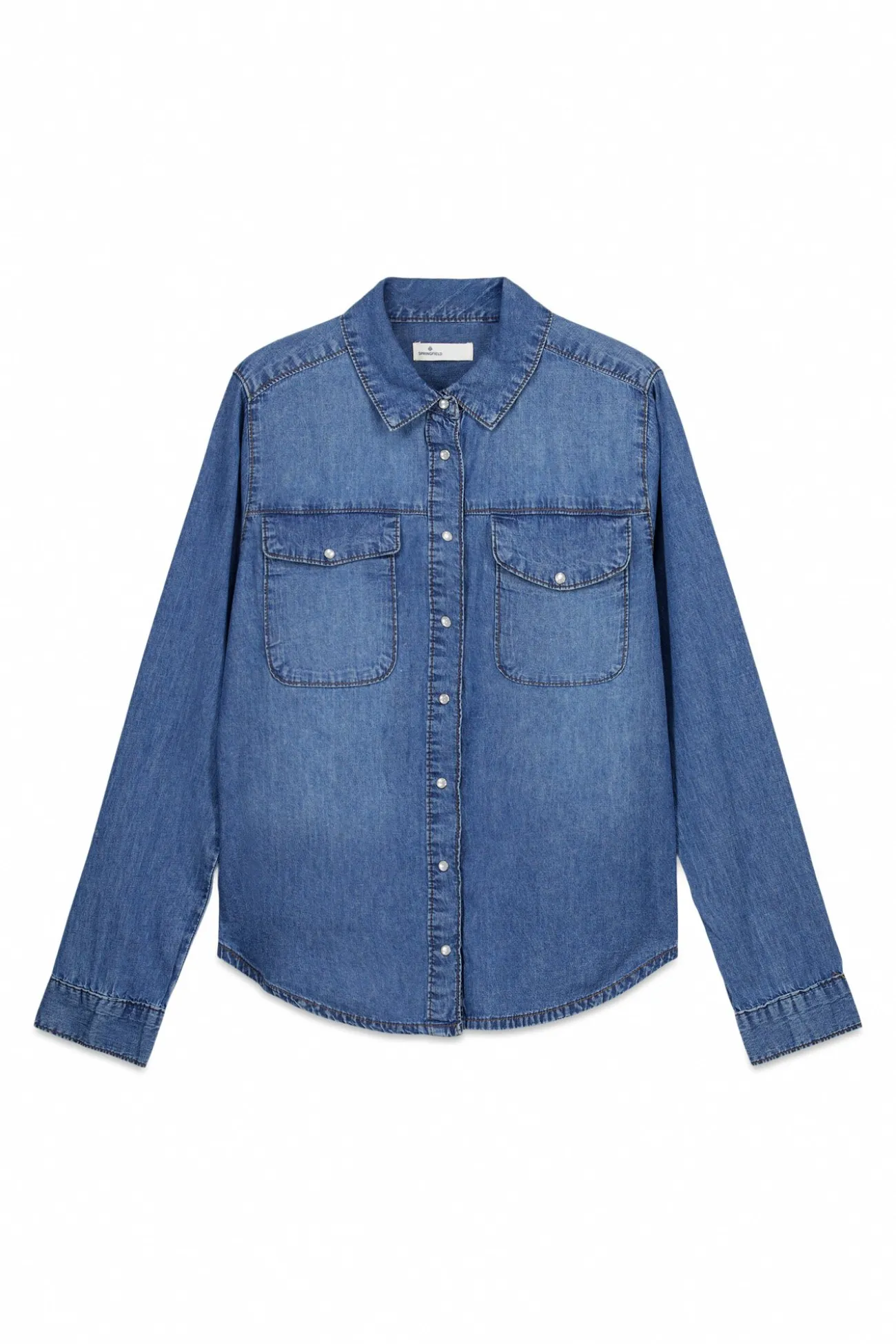 Chemise en jean avec poches en coton