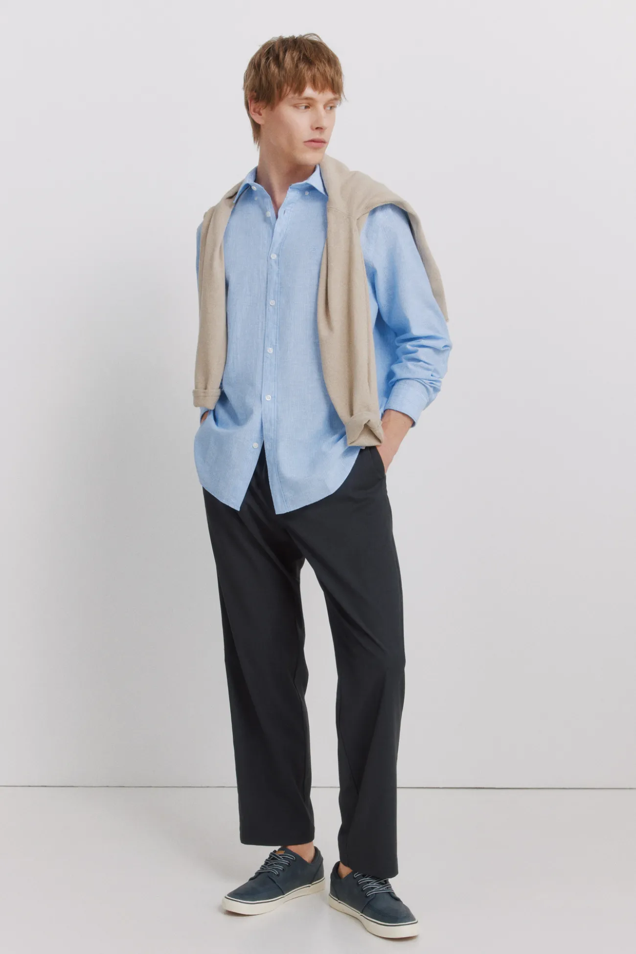 Chemise en lin à rayures