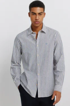 Chemise en lin à rayures