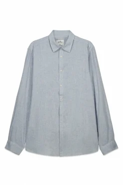 Chemise fil &agrave; fil en lin et viscose