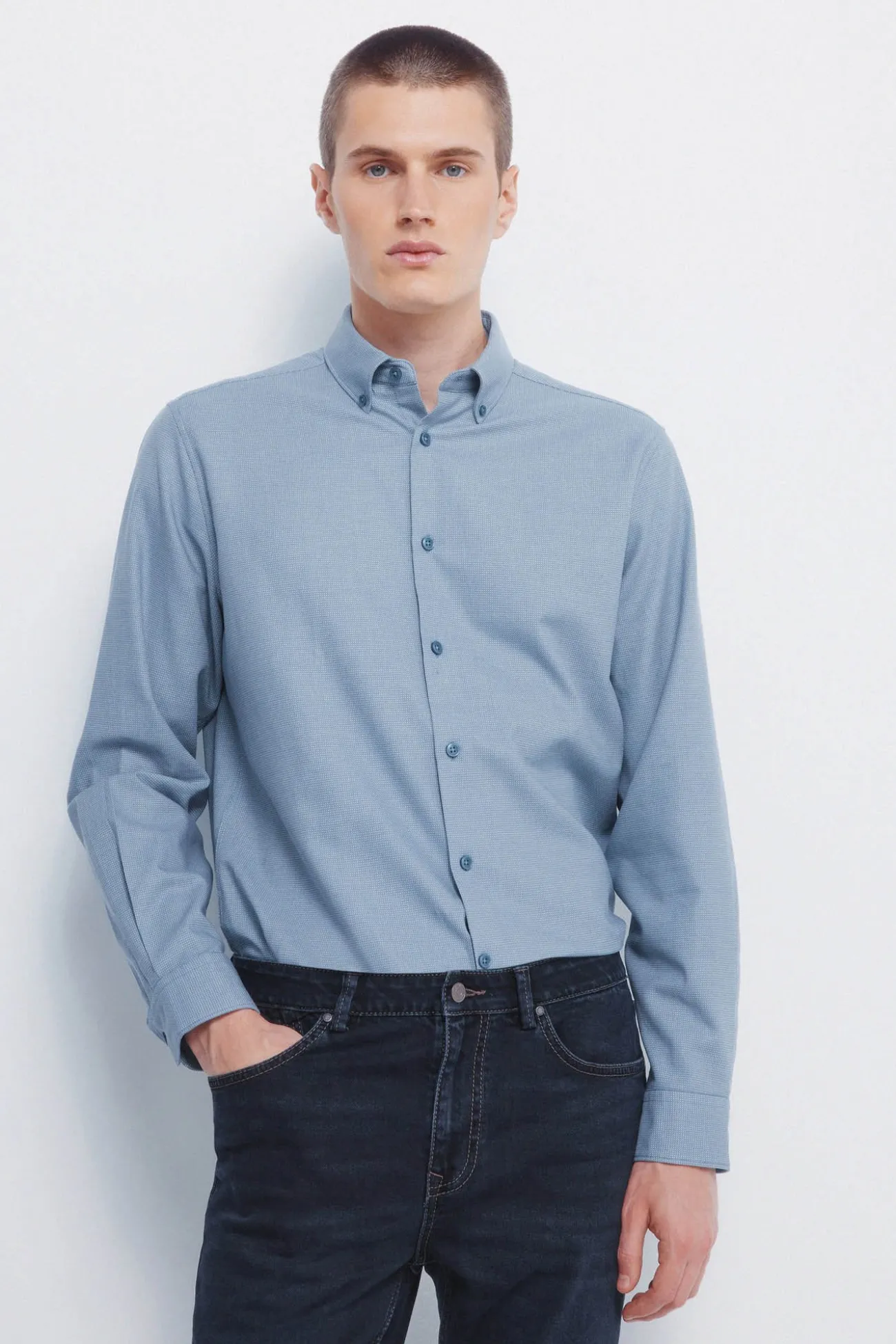 Chemise habillée structurée bicolore