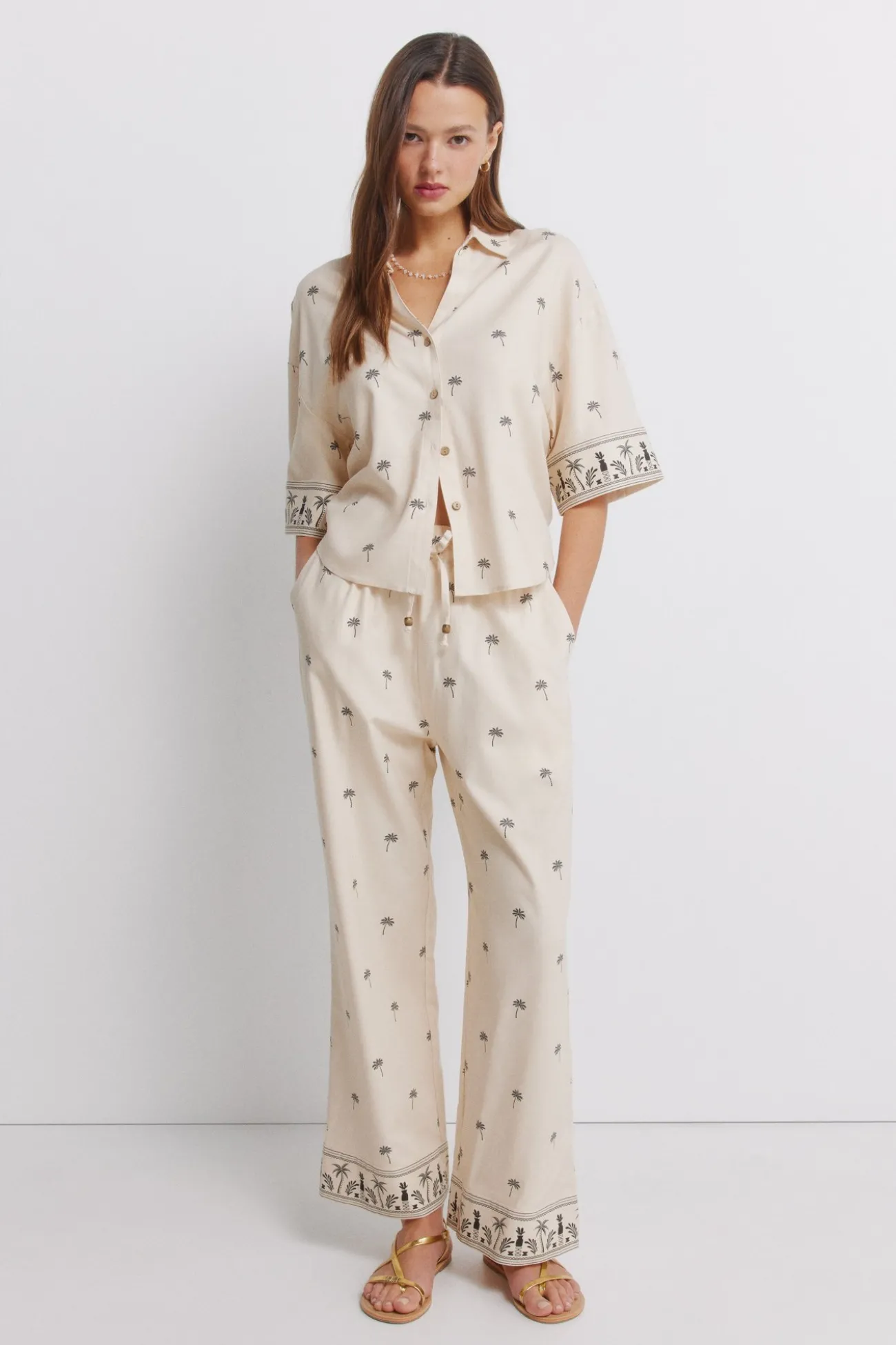 Chemise manches courtes imprimée oversize