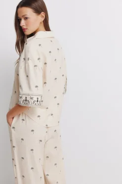Chemise manches courtes imprimée oversize