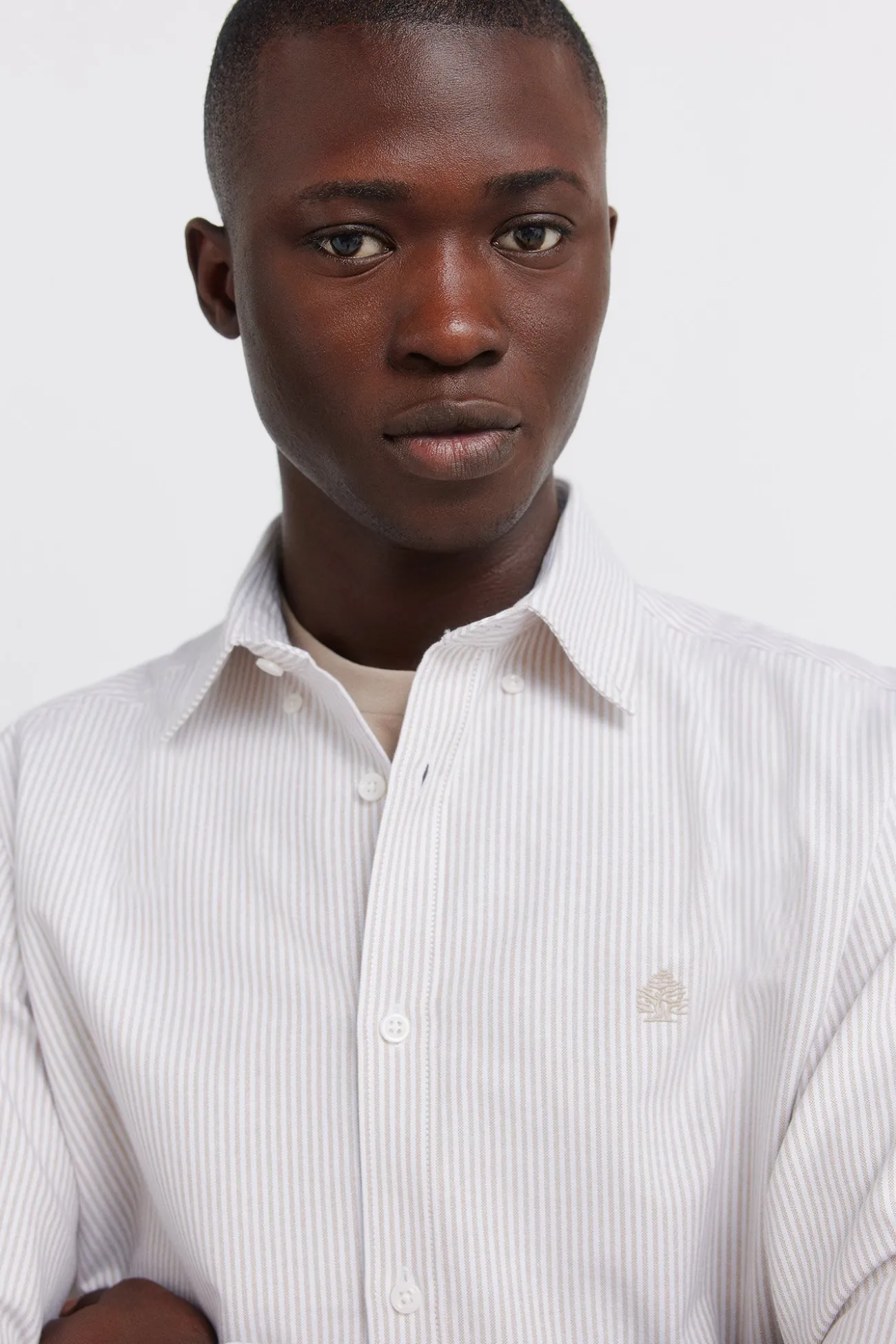 Chemise oxford à rayures infroissable