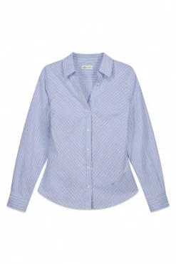 Chemise Oxford en coton &agrave; col en V
