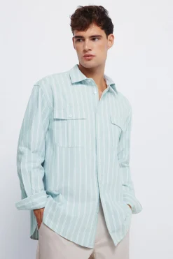Chemise Oxford rayures avec poches