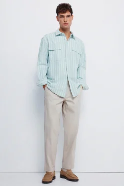 Chemise Oxford rayures avec poches