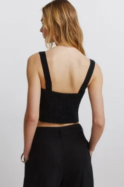 Haut gilet en lin noir