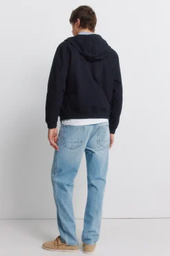 Jeans d&eacute;lav&eacute; moyen clair coupe droite