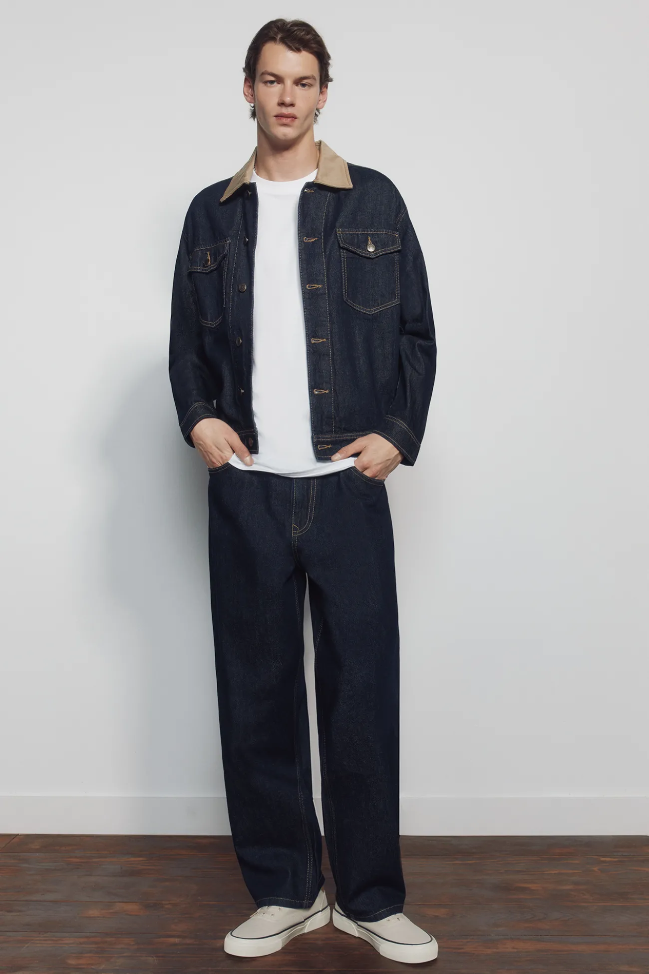 jeans larges délavés lavé désencollé