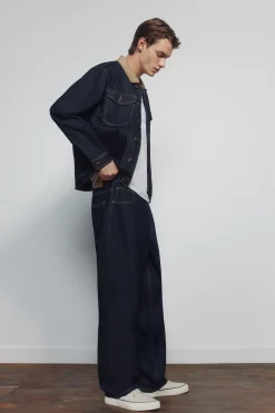 jeans larges délavés lavé désencollé