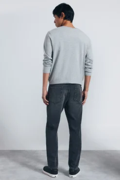 Jeans skinny délavé gris foncé