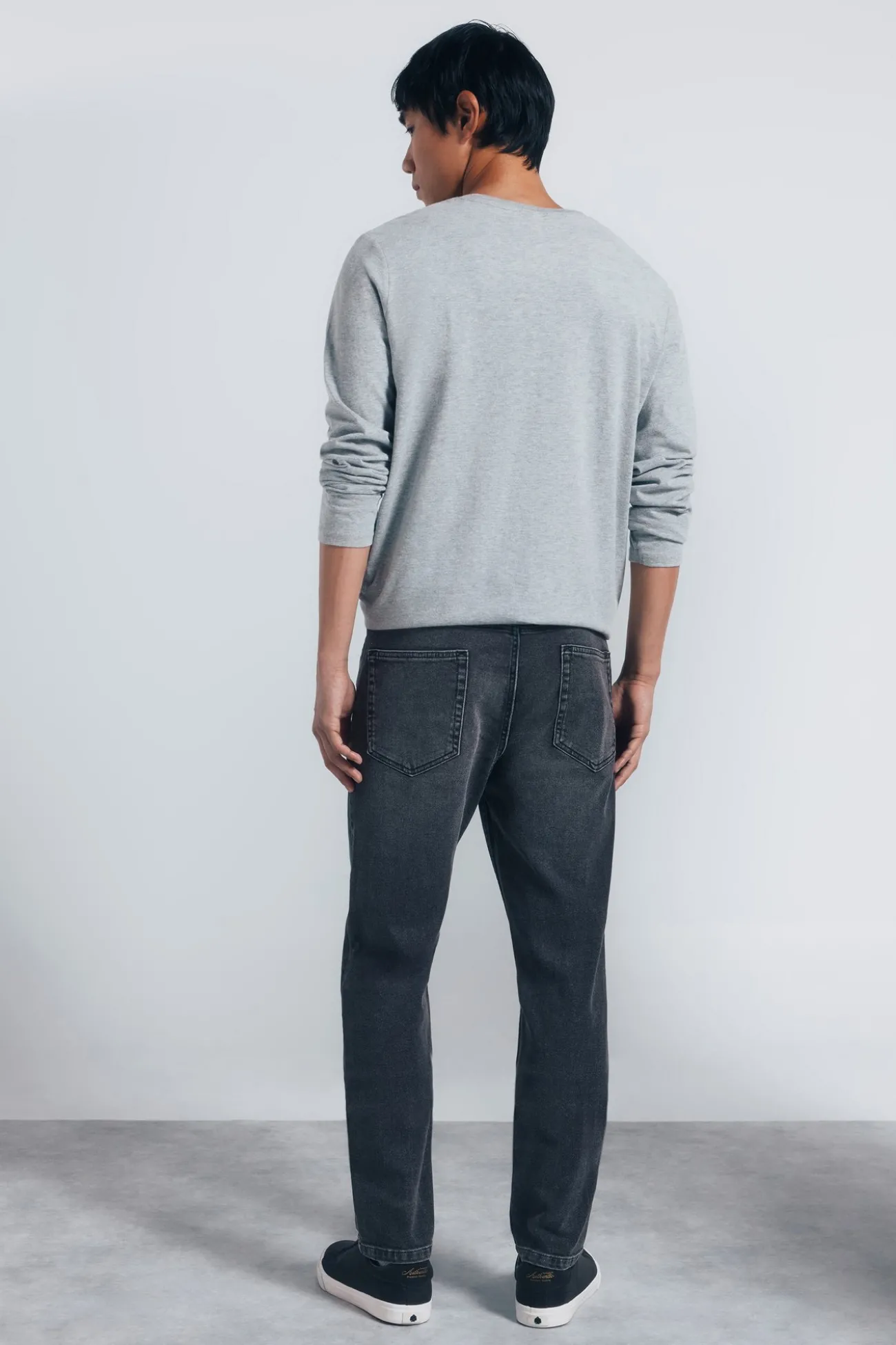 Jeans skinny délavé gris foncé