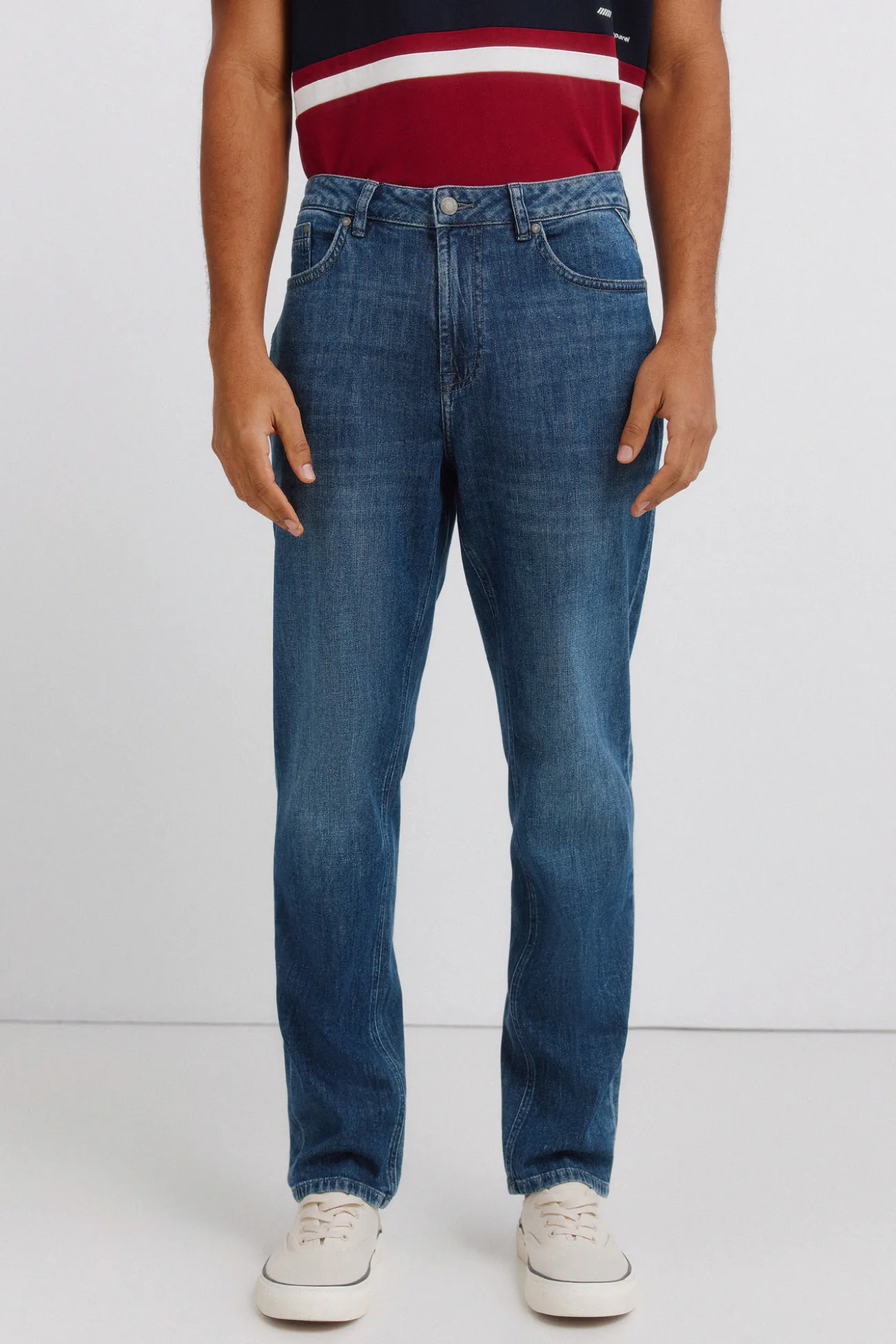 Jeans ultra-léger délavé foncé slim fit