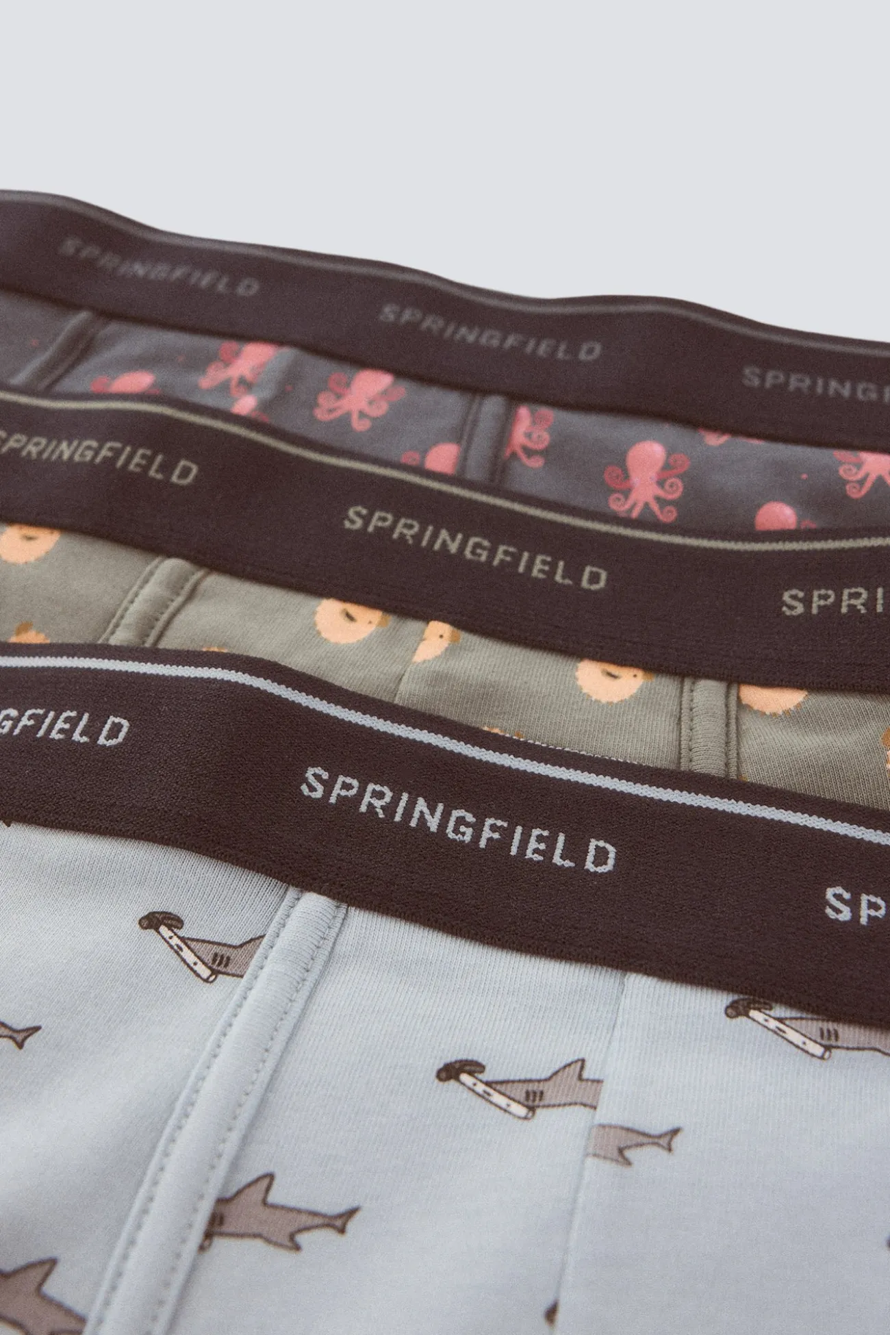 Lot de 3 boxers animaux marins