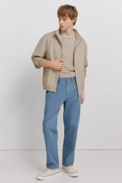 Pantalon 5 poches lavé coupe droite