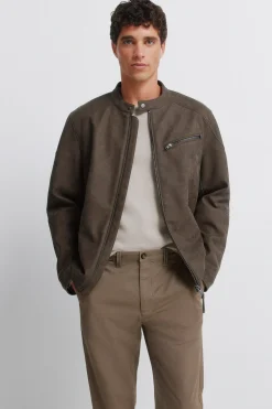 Pantalon chino micro-imprim&eacute; coupe slim