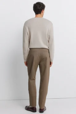 Pantalon chino micro-imprim&eacute; coupe slim