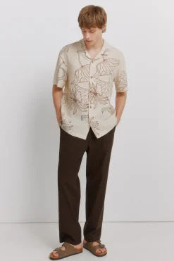 Pantalon droit coupe droite en lin