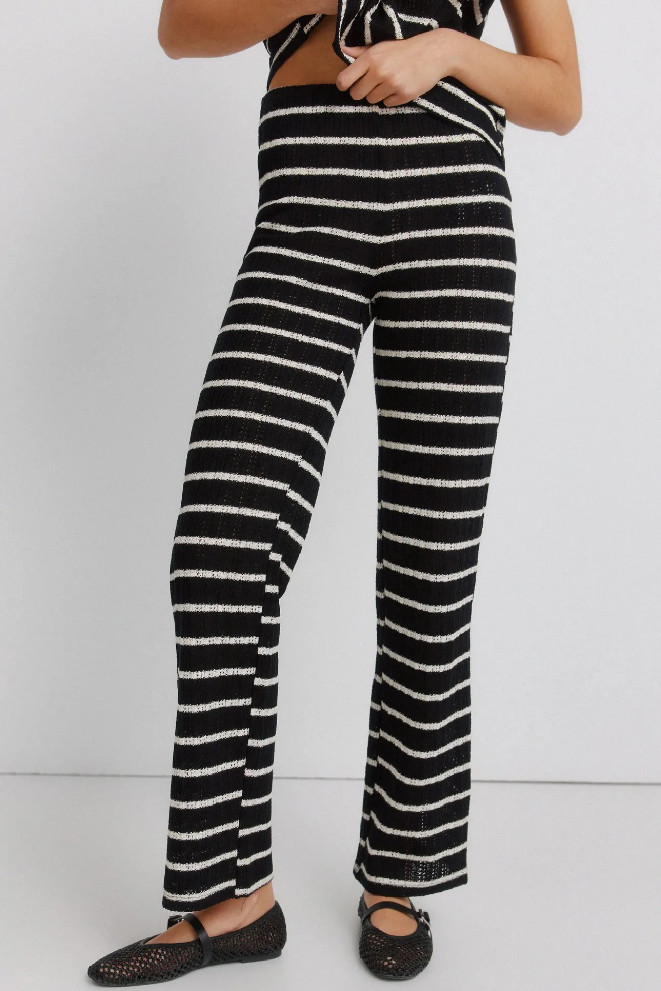 Pantalon en tricot à rayures