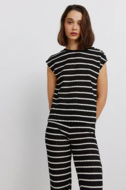 Pantalon en tricot à rayures