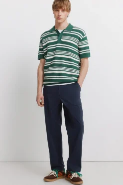 Polo en maille structurée à rayures