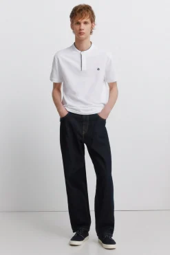 Polo piqué col mao slim fit