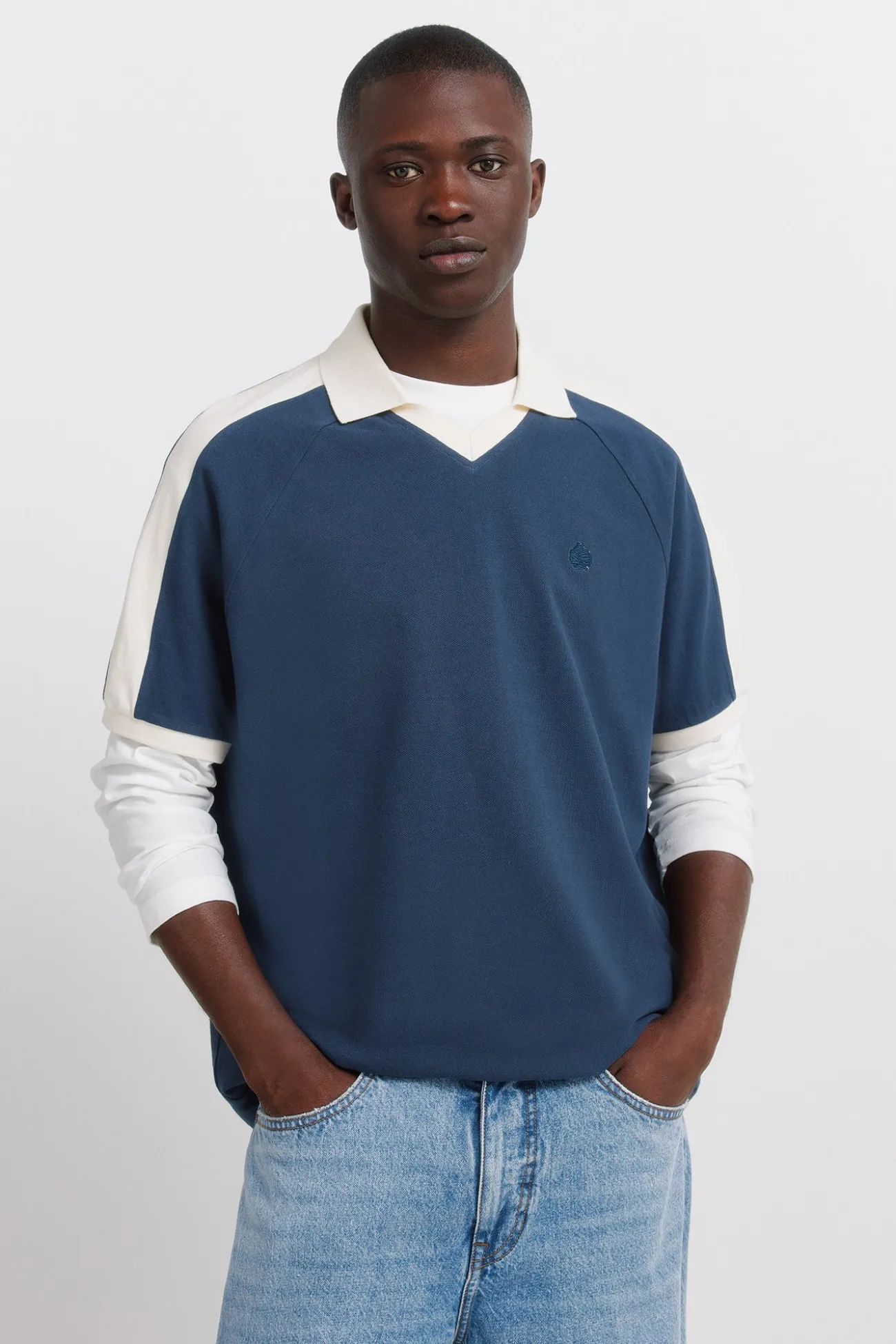 Polo piqué sport à contraste regular fit