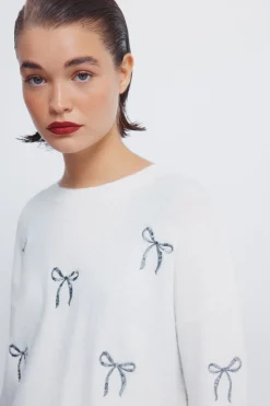 Pull avec n&oelig;uds &agrave; paillettes