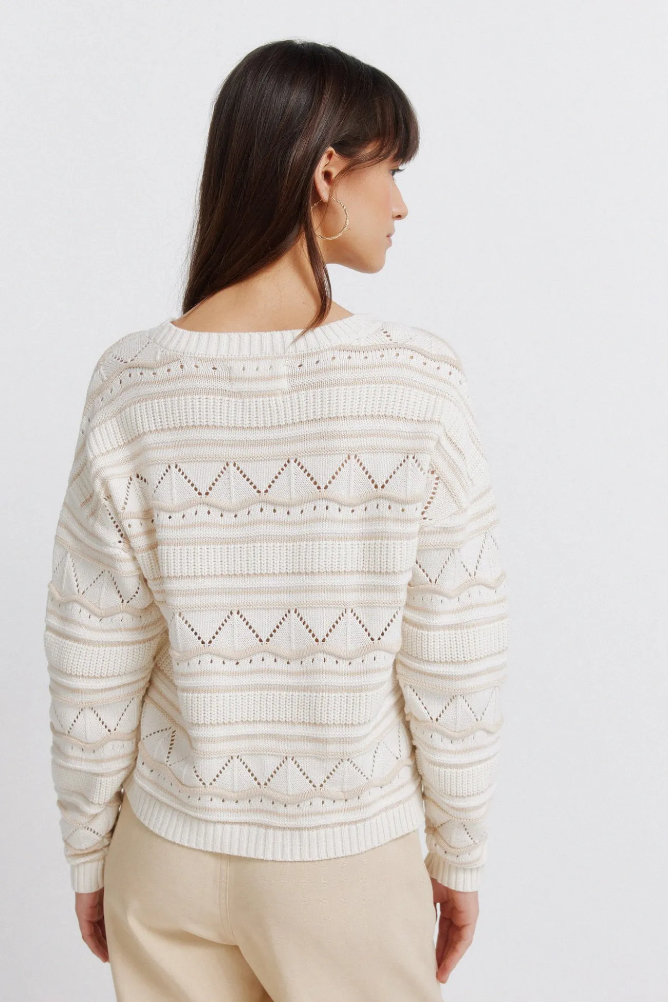 Pull pointelle en maille