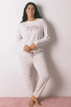 Pyjama long en tricot gaufré