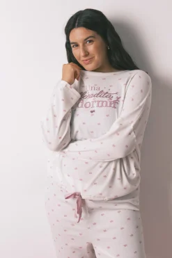 Pyjama long en tricot gaufré