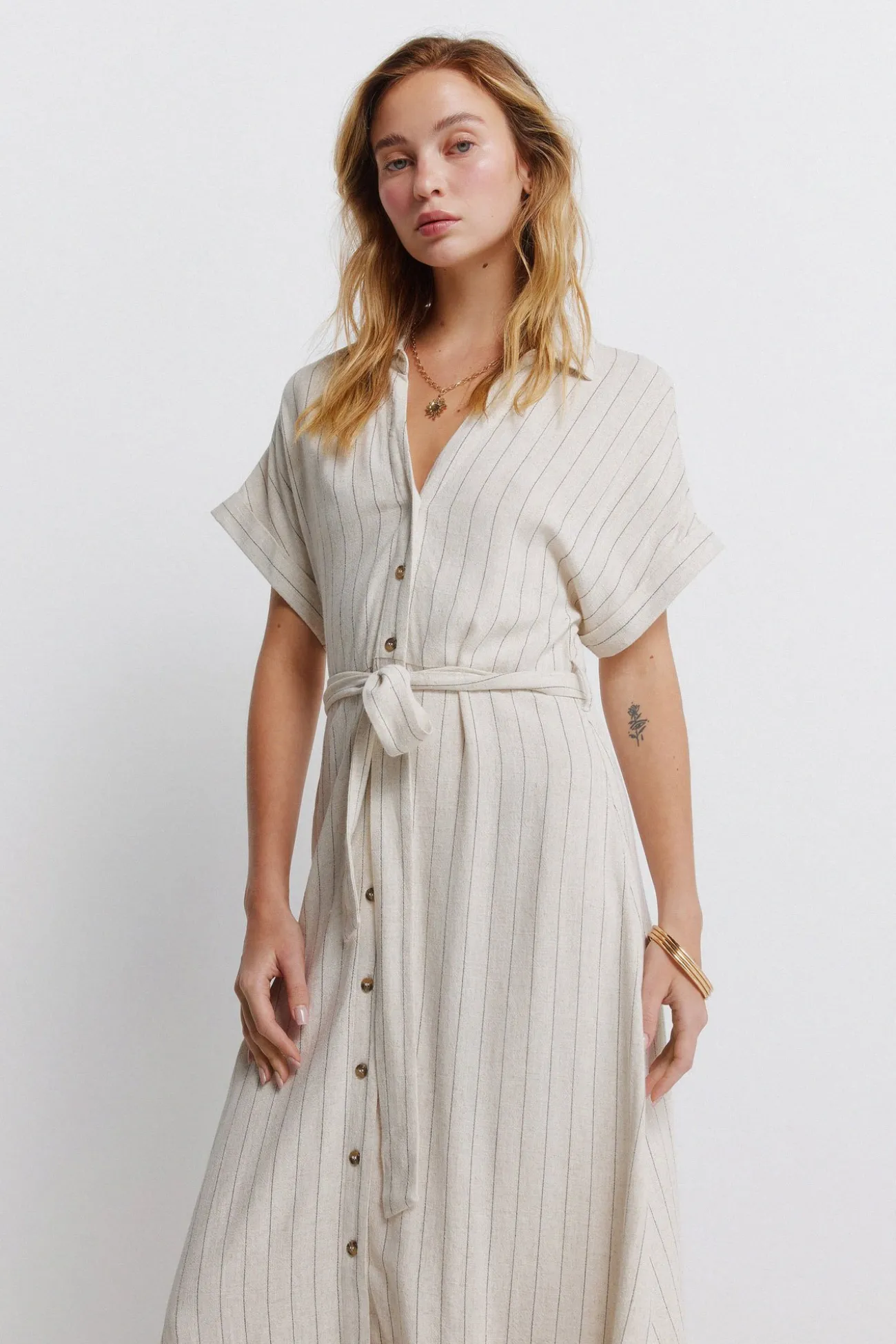 Robe chemise à rayures