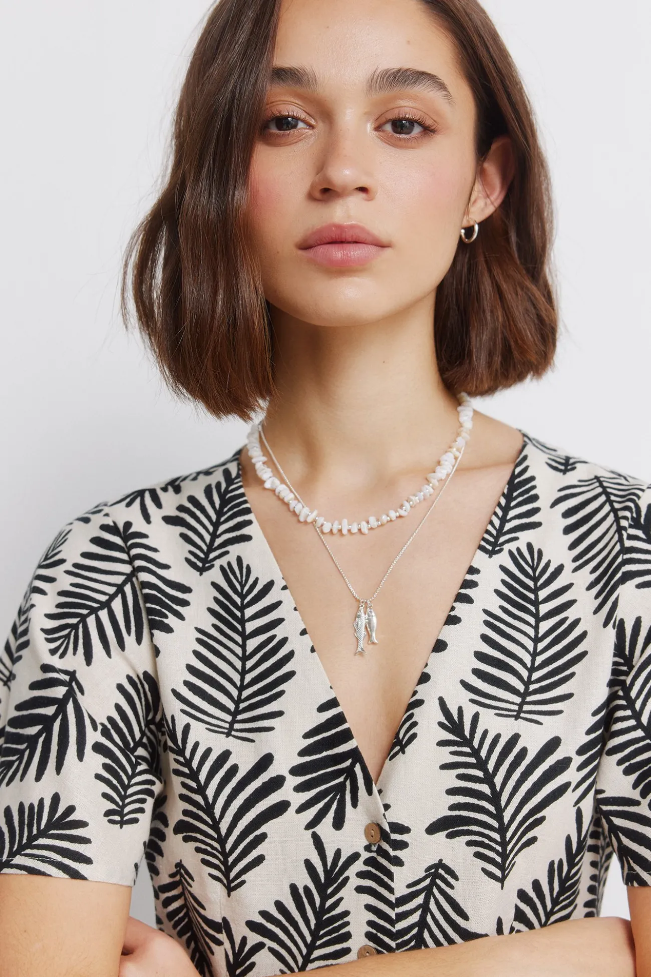 Robe chemise midi imprimée