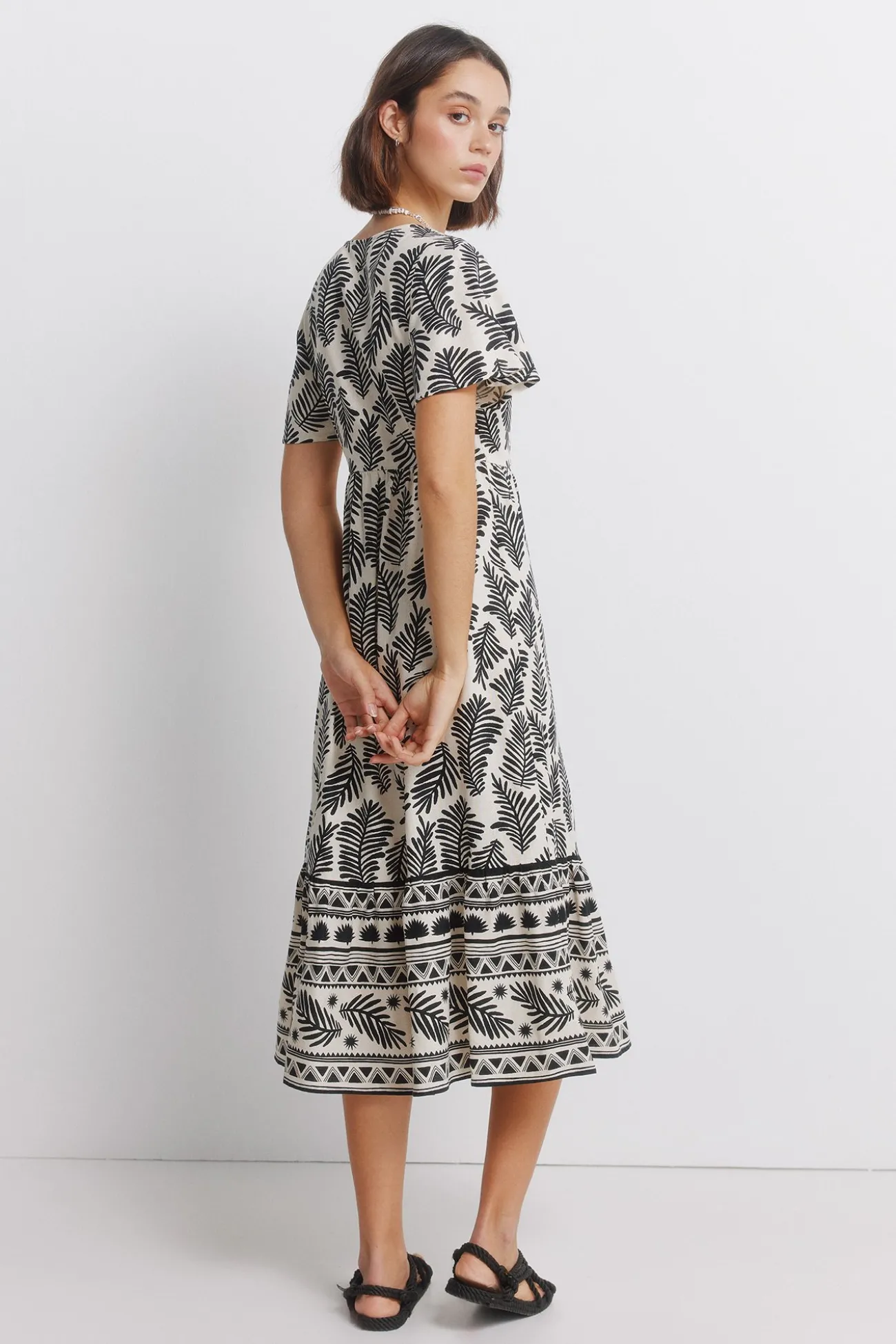 Robe chemise midi imprimée