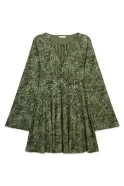 Robe courte imprimée verte