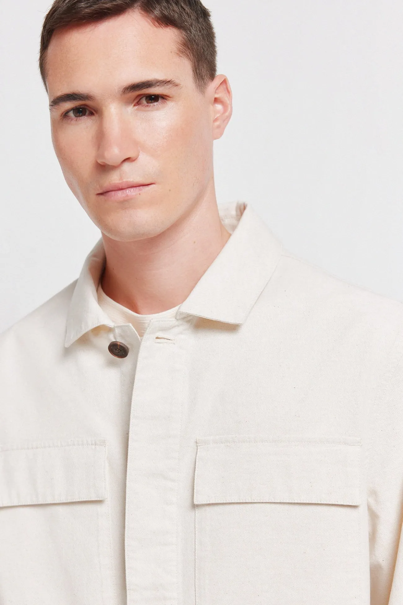 Surchemise en lin et coton coupe overshirt