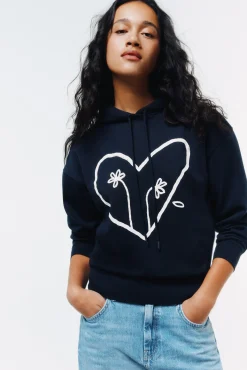 Sweat-shirt à deux fleurs