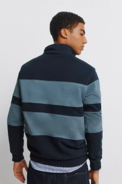 Sweat-shirt col camionneur color block