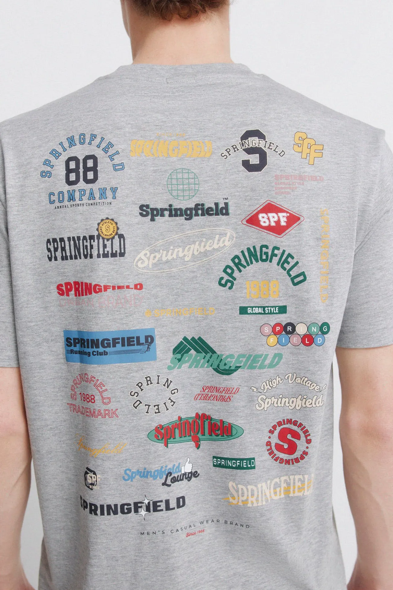 T-shirt à logos chiné
