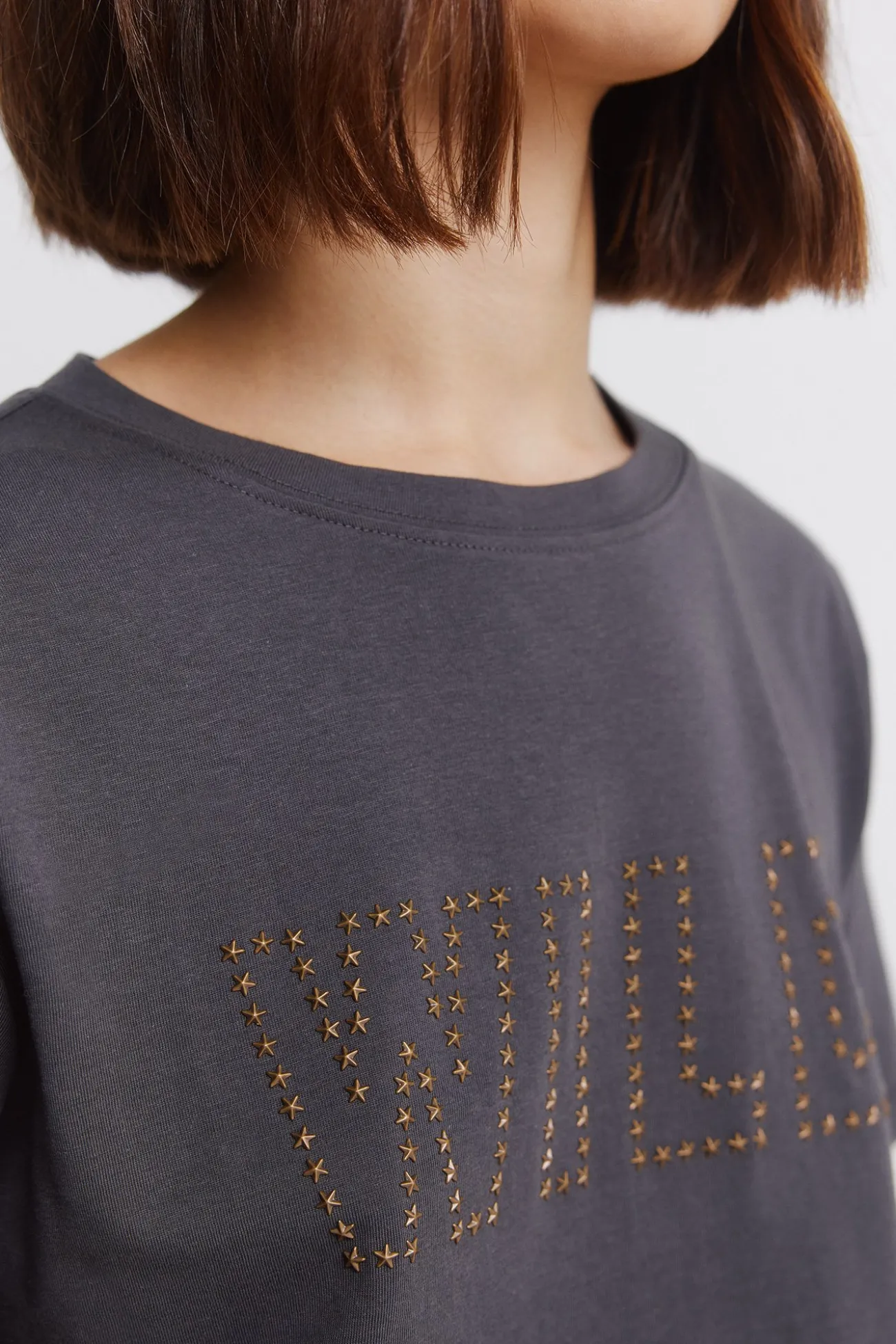 T-shirt à manches courtes à clous en coton